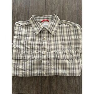 Columbia Titanium Shirt Mens Large Omni‎ Dry Long Sleeve Plaid Vented Outdoor